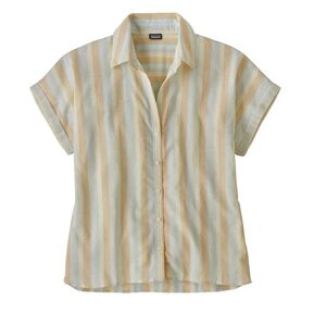 Patagonia Lightweight A/C Shirt Organic Cotton Hemp Striped Cap Sleeve Size S